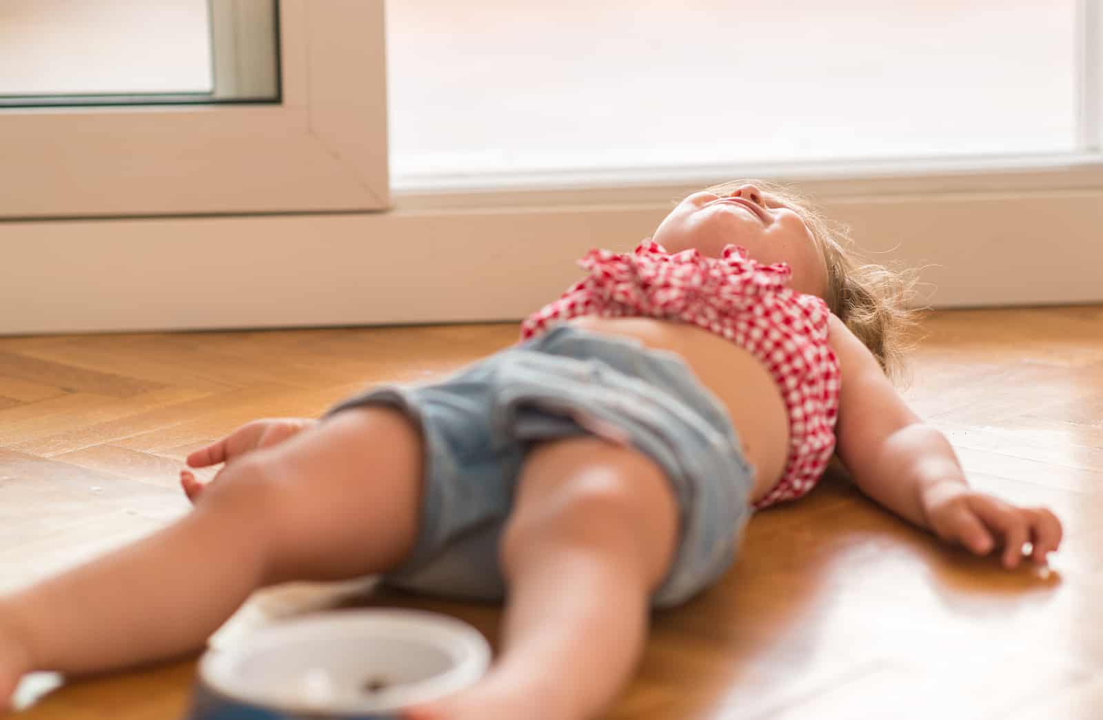 Toddler tantrum on the floor Toddler tantrum on the floor